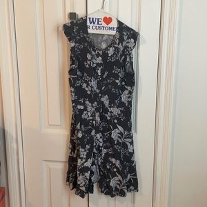 Pretty gray/blue button up dress, barely worn, size 6 LOFT.